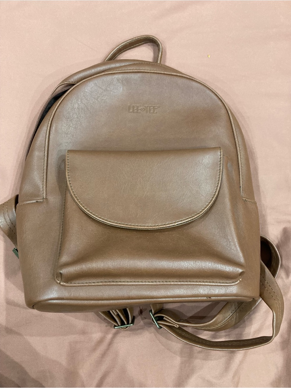 LEE+TEE Brown Faux Leather Women's Backpack